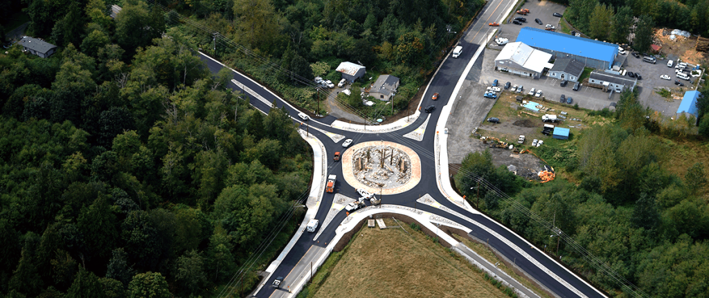 Roundabout Intersection of Haxton Way and Kwina Road at Lummi Nation